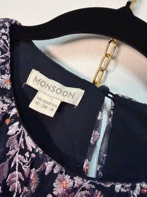 Monsoon Embroidered Occasion Dress – UK 10