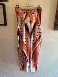 River Island Colourful Abstract Print Bodycon Midi Dress – Size S
