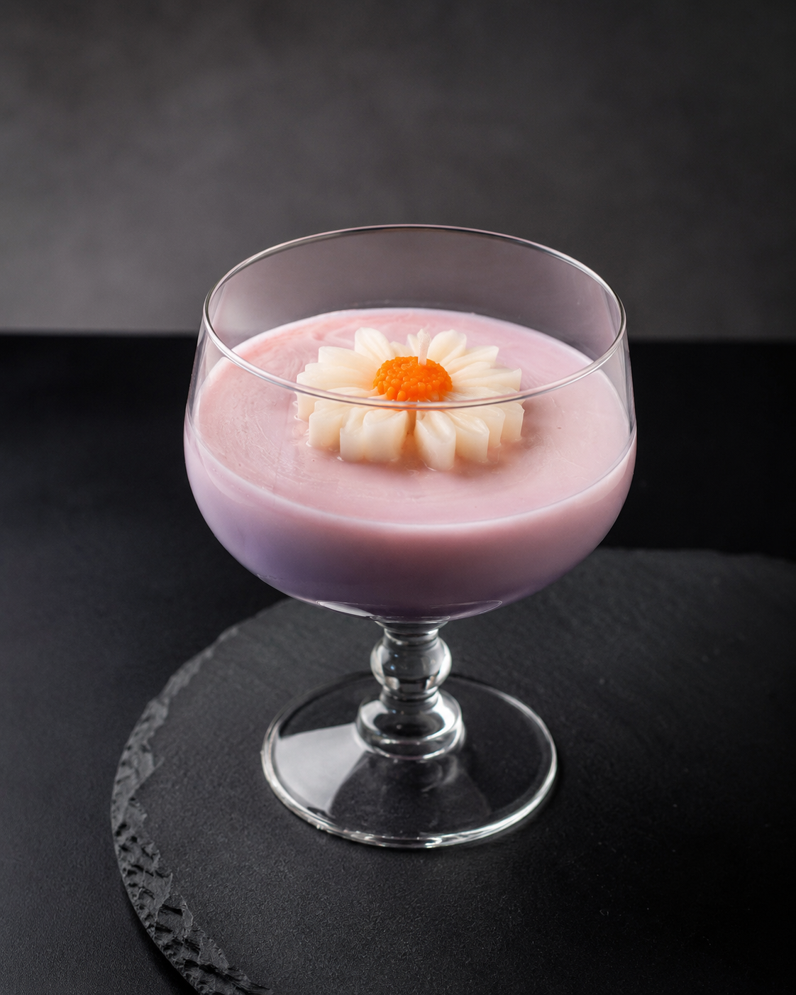 Blossom Luxe Daisy Candle – Handmade Luxury Floral Glass Candle